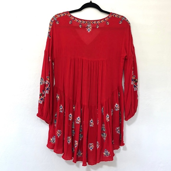 Free People Arianna Embroidered Babydoll Tunic Top Mini Dress Size XS - Picture 3 of 8